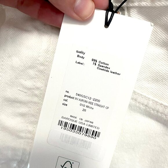 NWT Moussy MV Aurora Wide Straight Crop in White Size 26 - Picture 6 of 9